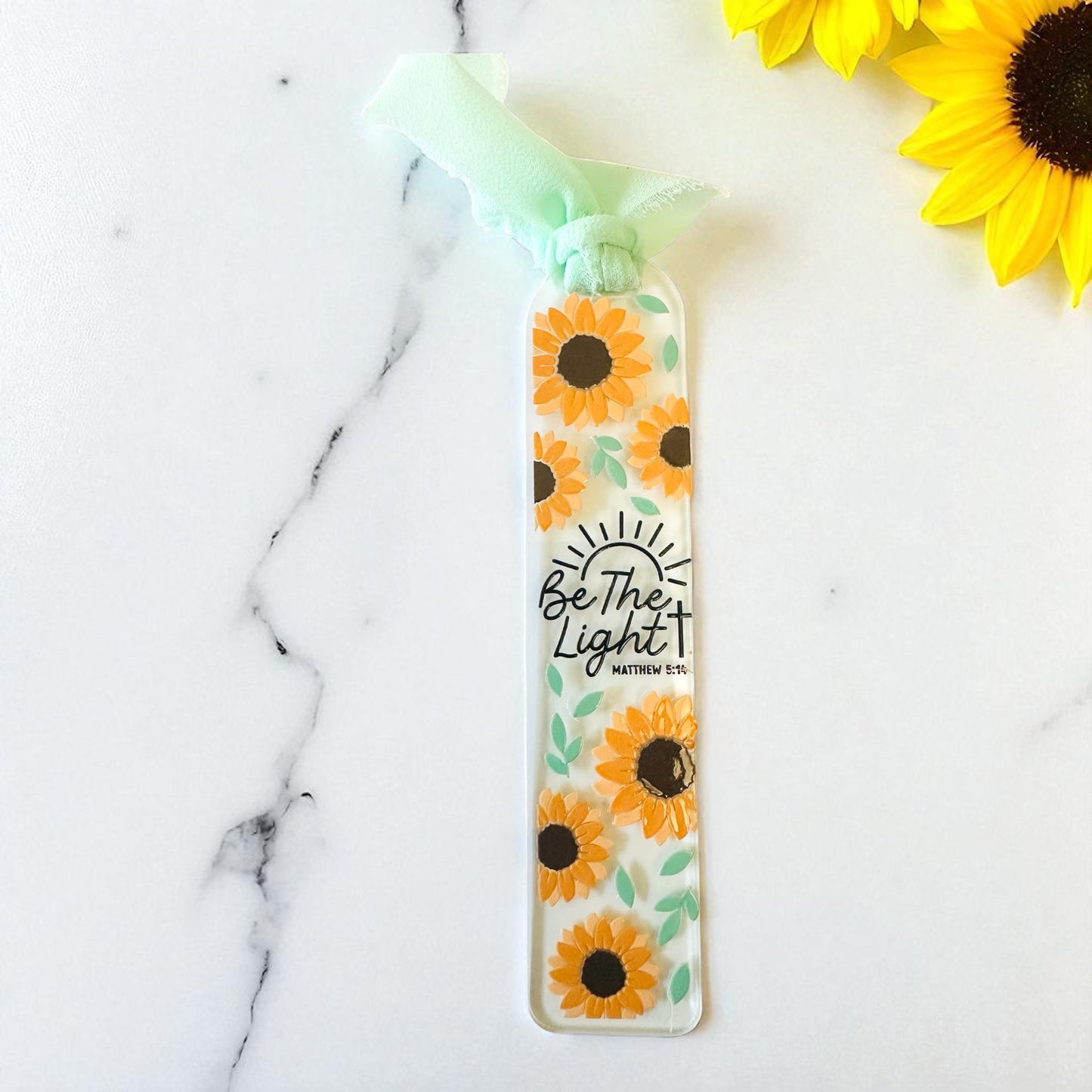 Be the light sunflower bookmark