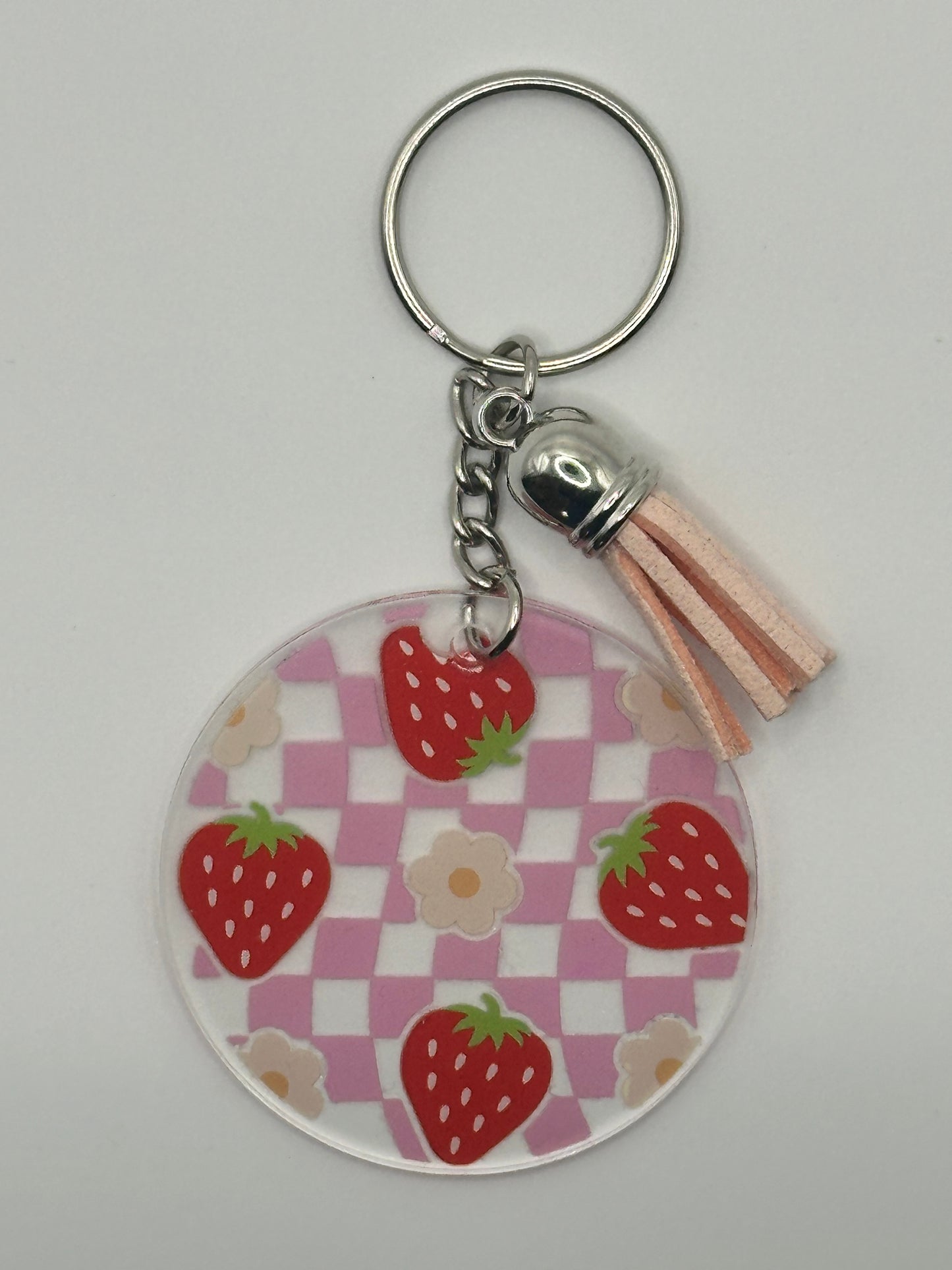 Retro checkered strawberry