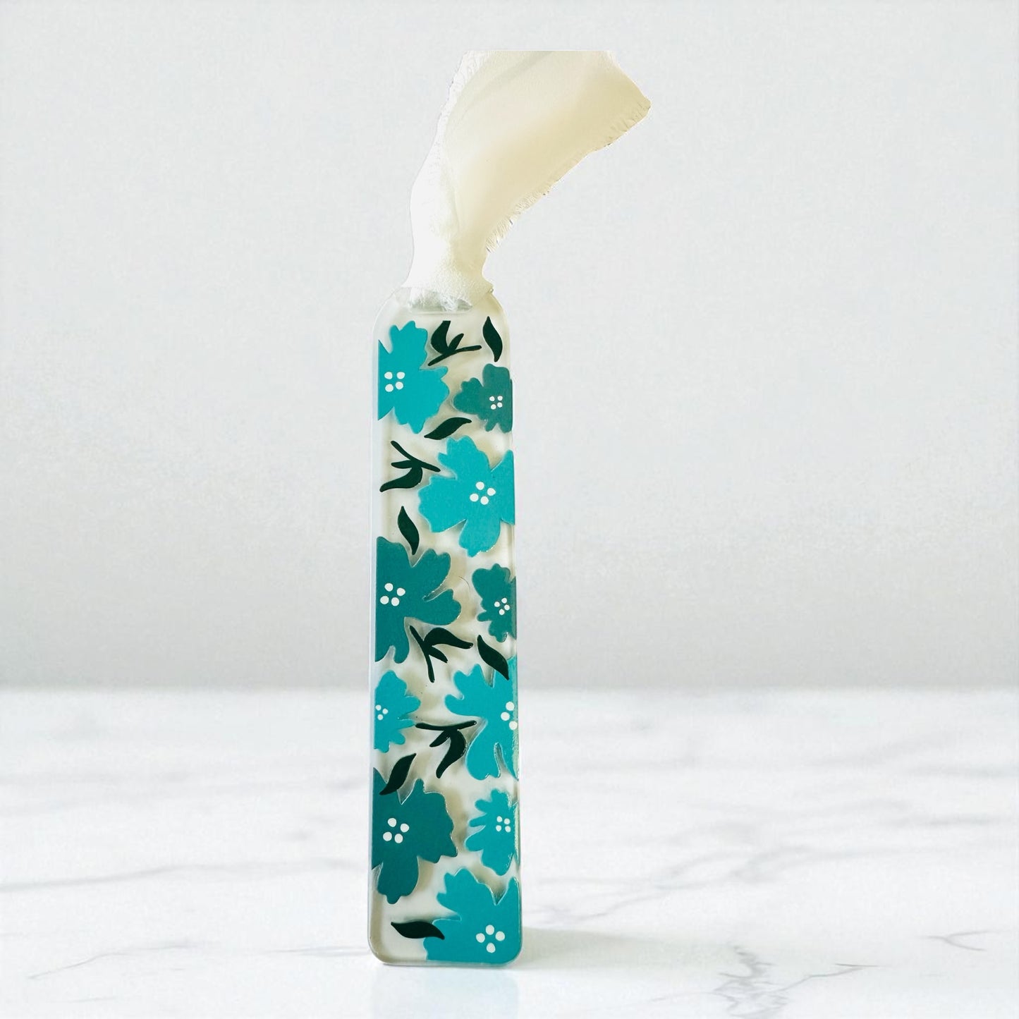 Blue flower acrylic bookmark