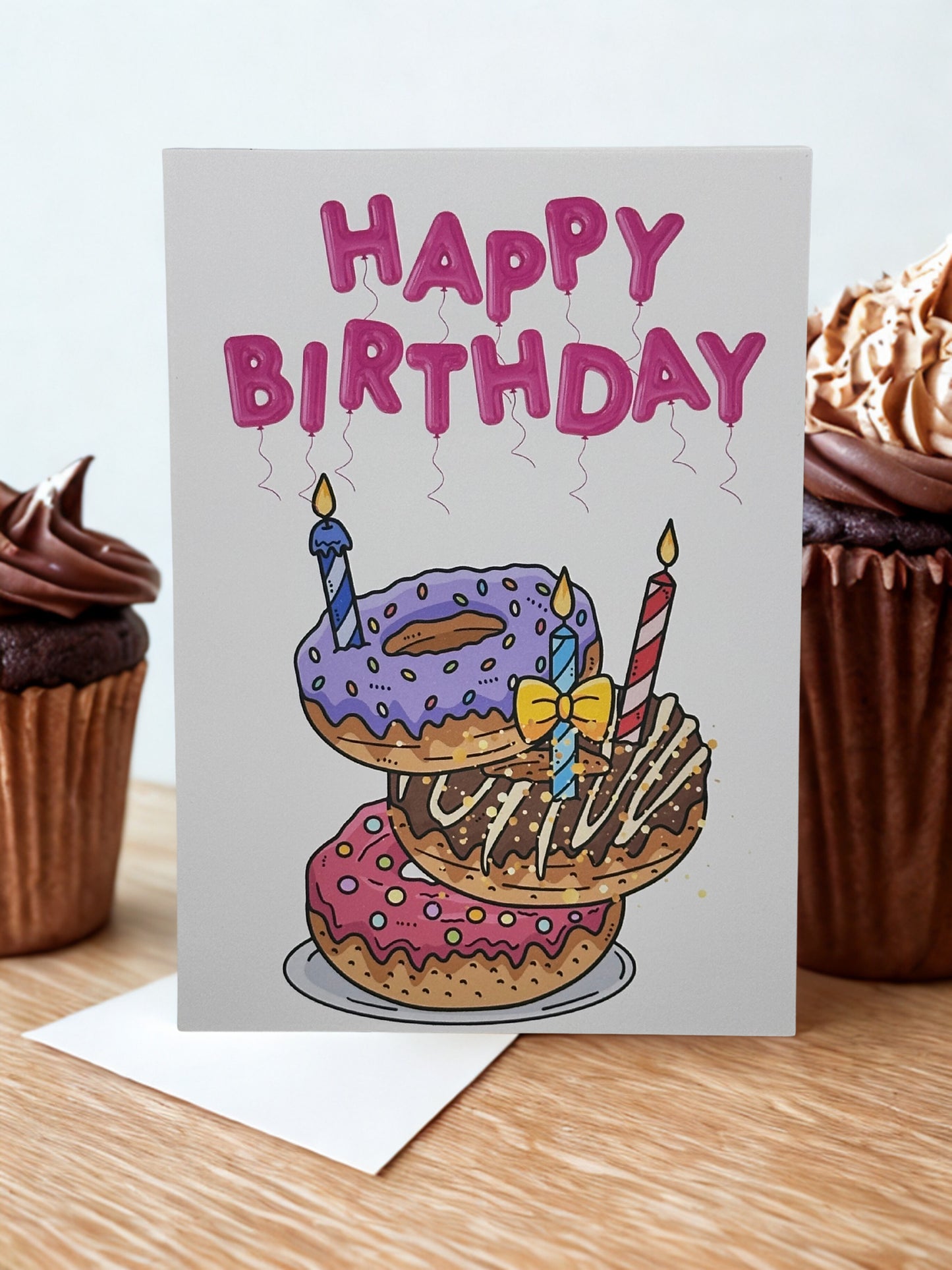 Happy birthday greeting card features
