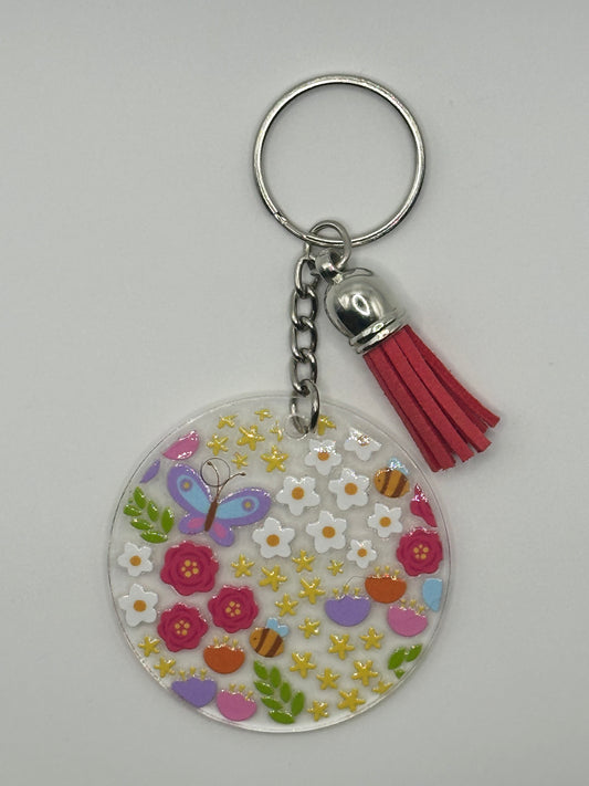 Spring garden keychain