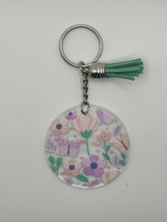 Lavender field keychain