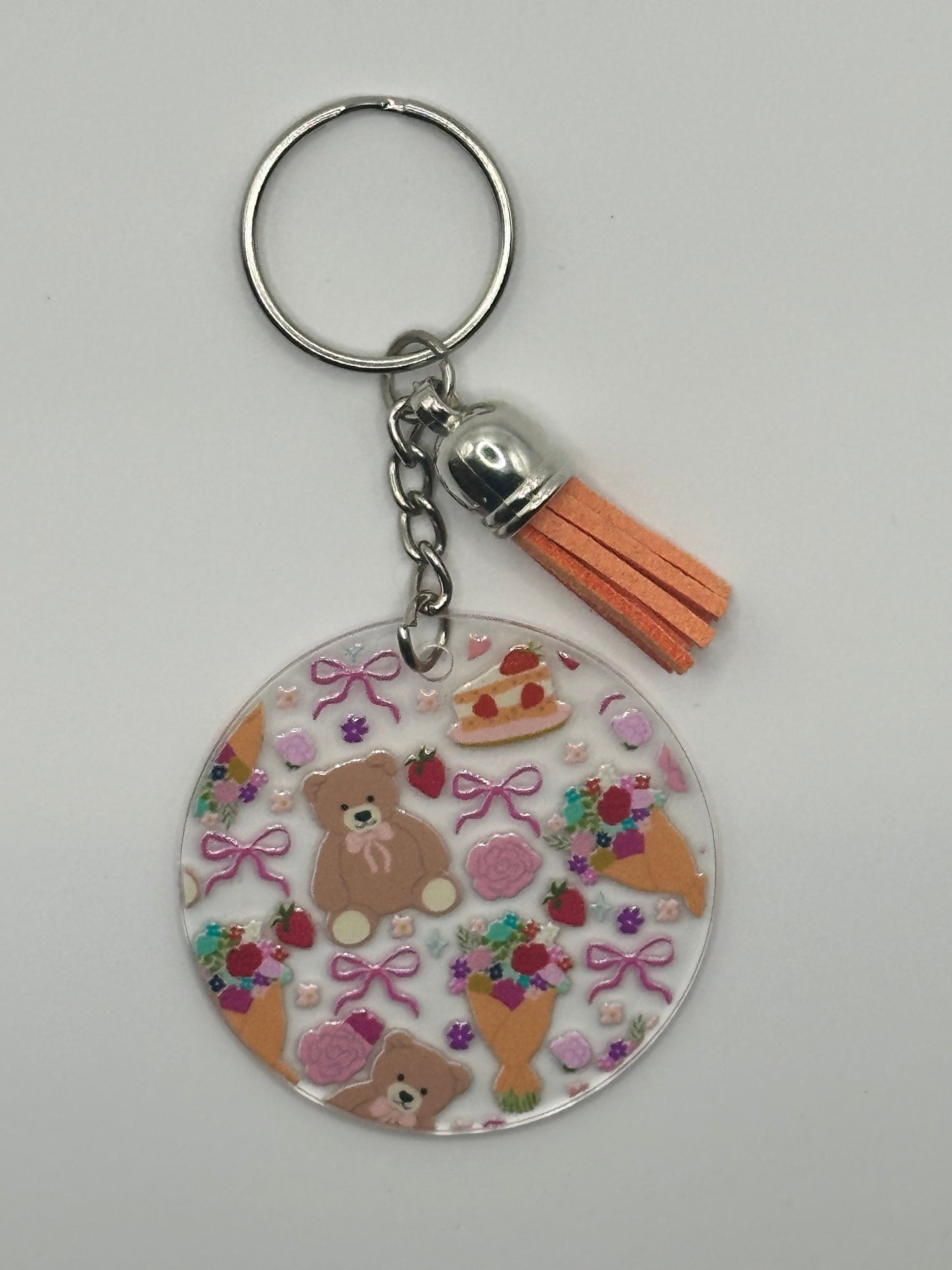 Strawberry bear keychain