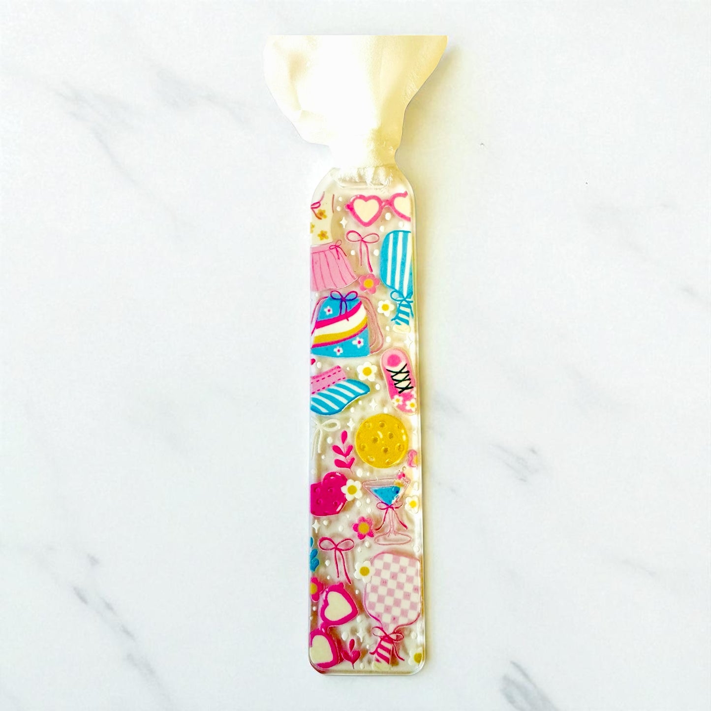 Pickle ball girlie acrylic bookmark